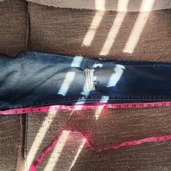 Flying Monkey Blue Skinny Jeans with Distressed Accents - Picture 9 of 9